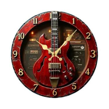 Imagem de Relógio De Parede Vintage De Madeira Silencioso Para Sala De Estar, Es