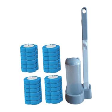 Imagem de ＫＬＫＣＭＳ Escova de Vaso Sanitário com Cabo Longo, Sem Necessidade de Furar, Kit de Limpeza para Montagem Na Parede, Limpador de Vaso Sanitário para Banheiro de, Azul