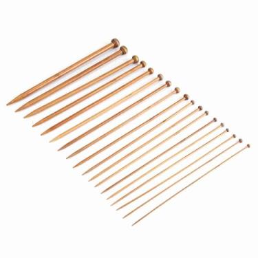 Imagem de Solinder Conjunto de Agulhas de tricô Bambu, 18 Tamanhos, ótimo para Iniciantes, Ferramentas DIY Artesanais, à Prova Mofo, Resistente Ao Fogo, Acabamento Liso, Ferramentas tricô