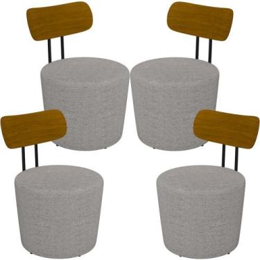 Imagem de Kit 04 Poltronas Para Sala De Estar Decorativa Base Fixa Luara M03 Lin