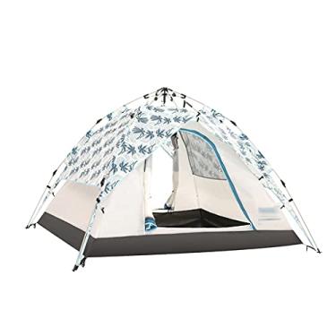 Imagem de AkosOL Barraca hidráulica automática de camada dupla, 3 segundos para abrir vento e chuva. Dispositivo hidráulico de sexta geração. O espaço pode acomodar 3 a 4 pessoas caminhando acampamento, branco