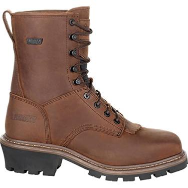 Imagem de Rocky Bota industrial masculina com bico quadrado, Marrom escuro, 11.5 Wide
