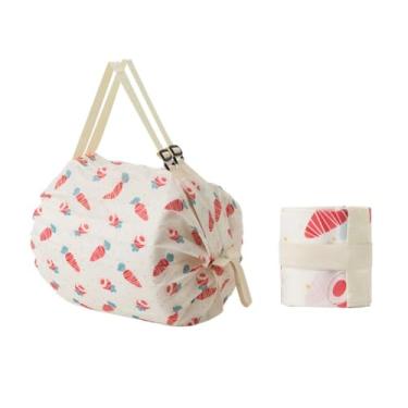 Imagem de Bolsa de compras dobrável, impermeável, bolsa de armazenamento portátil, estilo japonês, sacola de grande capacidade, bolsa de armazenamento de viagem extragrande, cenoura.