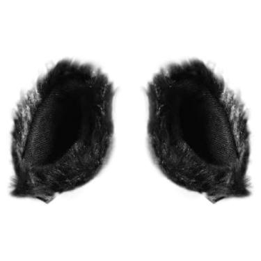 Imagem de aqxreight Capacete Orelhas de Gato Decorações de Pelúcia Fofas para Esquiar Snowboard Bicicleta Transforme Seu Capacete Com Acessórios Elegantes e Divertidos Ocasiões Especiais de (BLACK)