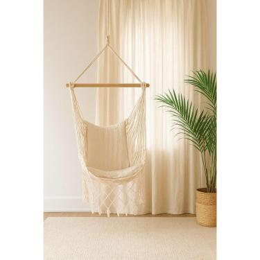 Imagem de Rede Cadeira de teto suspensa descanso e balanco(Cru (T))