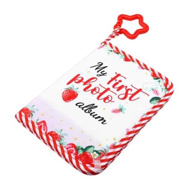 Imagem de GOWENIC Meu Primeiro álbum de Fotos, Material Seguro e Macio, Padrão Atraente de Morango, Tamanho Compacto, Capacidade, Com Espelho Seguro, para 17 Fotos
