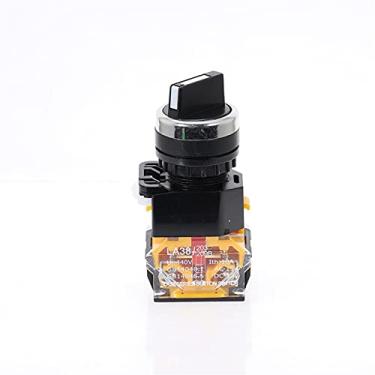 Imagem de Codificador de interruptor 1 peça interruptor seletor de autobloqueio de 22 mm 1NO1NC 2 posições interruptores rotativos DPST 4 parafusos 10A400V botão liga/desliga (cor: preto)