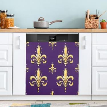 Imagem de ATTX Capa magnética para lava-louças Mardi Gras | Adesivo decorativo de eletrodomésticos de 58 x 66 cm para armários domésticos e eletrodomésticos (58)