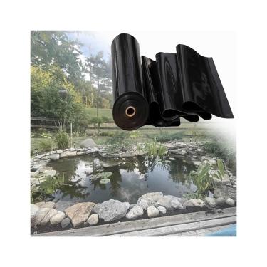 Imagem de Forro para lagos de PEAD de 0,12 mm, revestimento impermeável para lagos de peixes para cachoeiras, córregos, piscinas de jardim – durável e flexível (1,0 x 9,0 m)