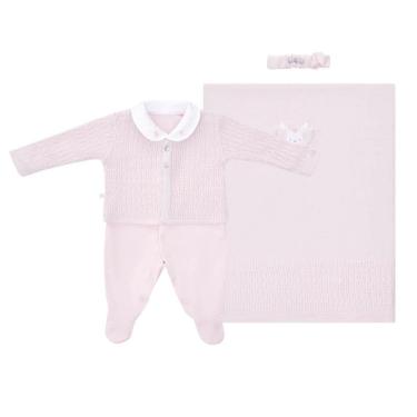 Imagem de Saída De Maternidade Menina Algodão Tricô Elena 4 Pç Fofinho-Feminino