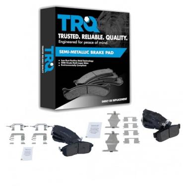 Imagem de TRQ Kit de pastilhas de freio a disco semimetálico dianteiro e traseiro compatível com Infiniti I30 Nissan Maxima