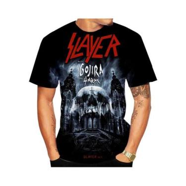 Imagem de Camiseta Casual Confortável De Manga Curta Com Listras Metálicas Impre