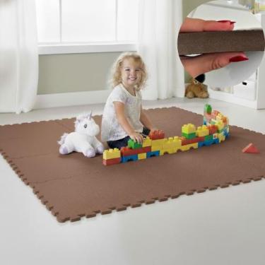 Imagem de KIT 12 Placas Tapete Tatame EVA 50x50cm 20mm 24 Bordas Emborrachado Ex