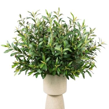 Imagem de ENALGRE Plantas falsas, ramo de oliveira, vegetação sintética, galhos para vasos, galhos de oliveira, hastes de vegetação, plantas de seda, hastes de vegetação sintética para decoração de casa, quarto