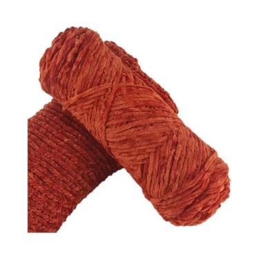 Imagem de Fio De Veludo Chenille Macio Para Tricô DIY 100g 130M 1 Meada Acessóri