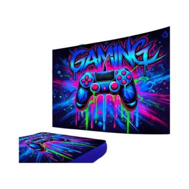 Imagem de Tapeçaria Neon Estilo Cyberpunk Com Gradiente De Grafite Para Decoraçã