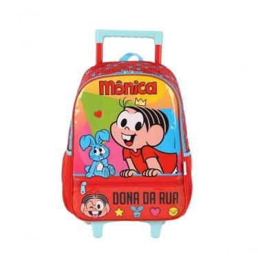 Imagem de Mochila Com Rodas Kit Turma Da Monica Vermelho - único Vermelho