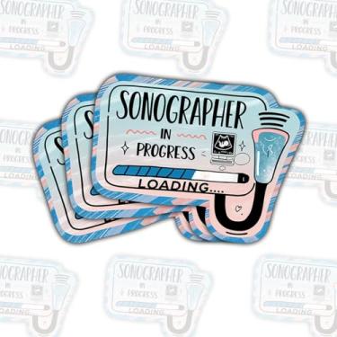 Imagem de (3 peças) Adesivo de ultrassonografia médica diagnóstica em andamento, adesivos ultrassonográficos de tecnologia de ultrassom para laptop garrafa de água copo capa de telefone capacete presentes 7,6