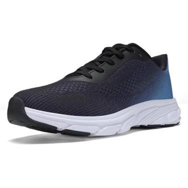 Imagem de Santiro Tênis masculino de corrida casual, leve, respirável, tênis de caminhada, Preto, azul, 46