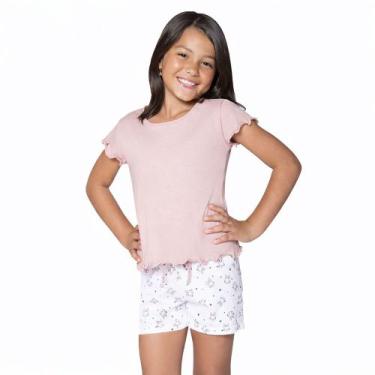 Imagem de Pijama Curto Lupo 22460-001 Coelhinho, Rosa retrô, 8