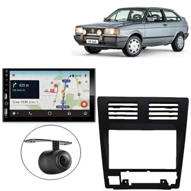 Imagem de Central Multimídia 2 Din Carplay Android Auto Gol G1 Cl Moldura + Câmera