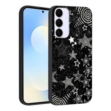 Imagem de Vulfwela Capa de telefone para Galaxy S25 FE 5G 16,7 cm linda estrela preta legal capa de telefone estética moderna Y2K estrelas design padrão fosco capa de telefone macia moldura fina TPU protetora à