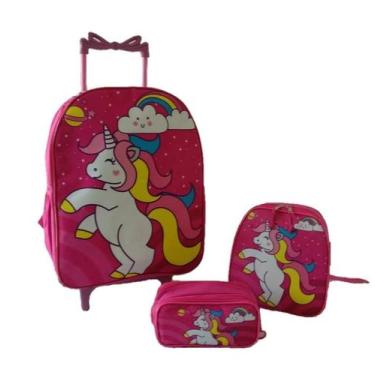 Imagem de Kit Mochila Infantil Unicórnio Pink - DB