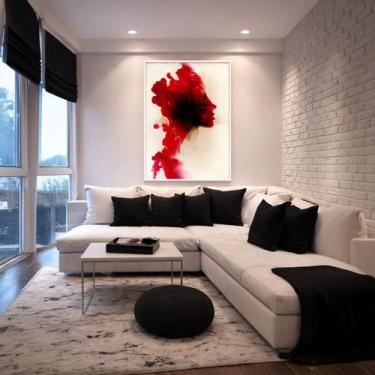 Imagem de Quadro Canvas Abstratos Formas Mulher 90x60cm Mold Preta - Quadros On-