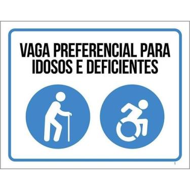 Imagem de Kit 10 Placa Acm De Vaga Preferencial Idosos 18X23 - Sinalizo