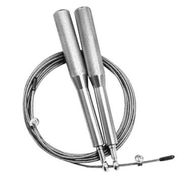 Imagem de Corda Pular Aço 3m Rolamento Speed Profissional - Ideal Mix, Prata