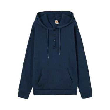 Imagem de Moletom feminino europeu e N de manga comprida solto casual com capuz 