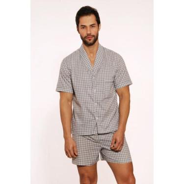 Imagem de Pijama Curto Presidente PC173 Masculino, Xadrez cinza, M