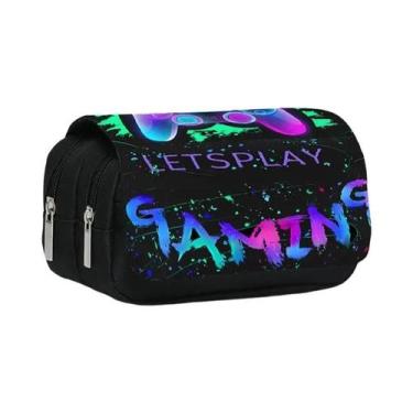 Imagem de Estojo De Lápis Duplo Com Design De Controlador De Jogo Em 2D Para Men