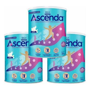 Imagem de Ascenda sabor Baunilha 364g Sem Sacarose kit c/3 - Nestlé