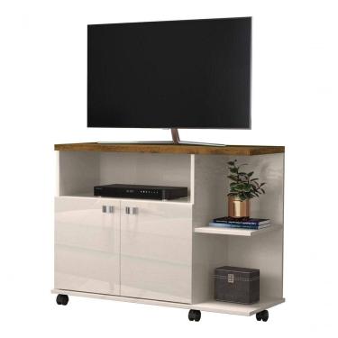 Imagem de Rack para TV Lisboa 40" 90CM MDP Off White Canela Lukaliam Móveis
