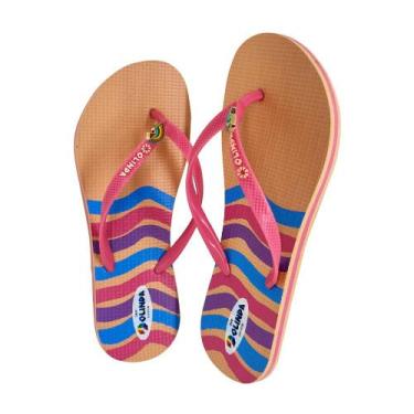 Imagem de Chinelo Feminino Festival Olinda Colorido e Confortável, Terracotta, 3