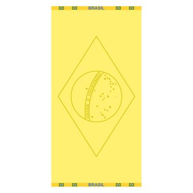 Imagem de Toalha de Banho Praia e Piscina Bandeira do Brasil Buettner Jacquard Relevo cor Amarelo Ouro
