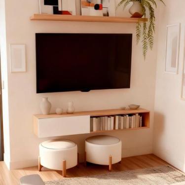 Imagem de Rack Suspenso Tv Até 50 Polegadas Home Sala Qualidade Mdp - BY HOUSE