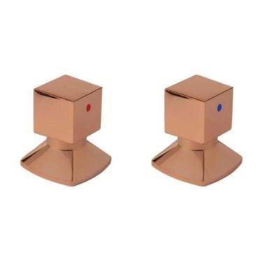 Imagem de Kit com 2 Acabamentos para Registro C46 Água Quente/fria Rose Ro7246 D