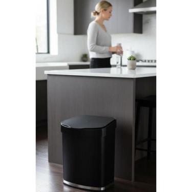 Imagem de Lixeira Bancada Cozinha 2,5L Tampa C/ Detalhe Prata Elegante - Congrat
