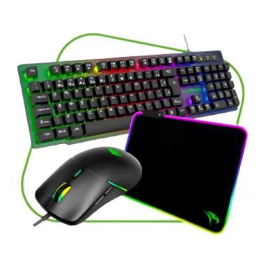 Imagem de Combo Teclado Mouse Mousepad Naja Vivensis - 417 Preto Bivolt - Vivens