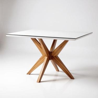 Imagem de Mesa de Jantar para 4 Lugares 120x90cm Donna em Madeira Maciça - Neshe