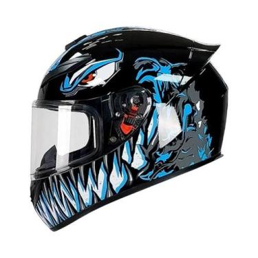 Imagem de Capacete De Motocicleta Retro DOT Masculino, Integral Com Protetor Sol
