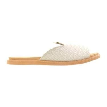 Imagem de Sandália Rasteirinha Moleca Feminina Tresse Casual 5443202 BRANCOOFF 40-Feminino