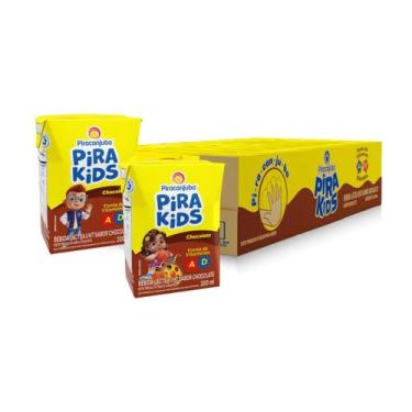 Imagem de Caixa 27 Achocolatado Pronto Pirakids Bebida Lactea 200ml
