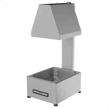 Imagem de Conservador de Fritura Elétrico 1 Cuba em Inox 110V MCF01CP para Alimentos Fritos Prata Metalcubas