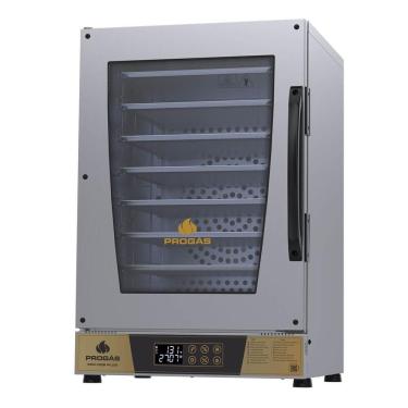 Imagem de Forno Turbo Elétrico Progás PRP-008 Plus Dourado em Aço Inox 8 Esteiras com Vapor 220V