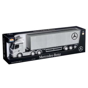 Imagem de Caminhão Baú Mercedes Benz de 50cm Grande Brinquedo Infantil Resistent