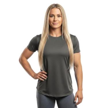 Imagem de Camiseta Feminina Dry Fit UV Slim Fit Academia Treino Fitness Esporte 