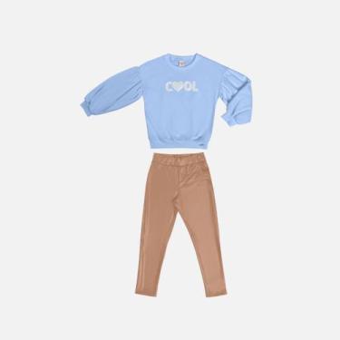 Imagem de Conjunto Moletom Cool E Calça Legging Cotton Infantil Menina Have Fun 
